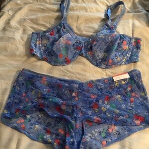 Matching Cacique underwire bra and boy short